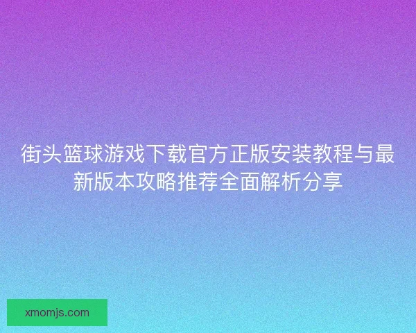 街头篮球游戏下载官方正版安装教程与最新版本攻略推荐全面解析分享