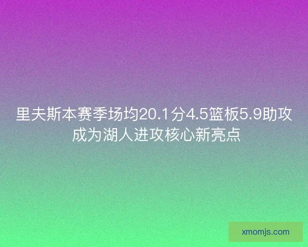 里夫斯本赛季场均20.1分4.5篮板5.9助攻 成为湖人进攻核心新亮点