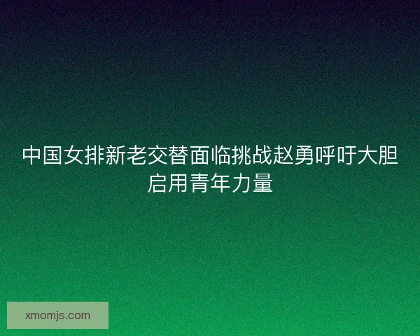 中国女排新老交替面临挑战赵勇呼吁大胆启用青年力量